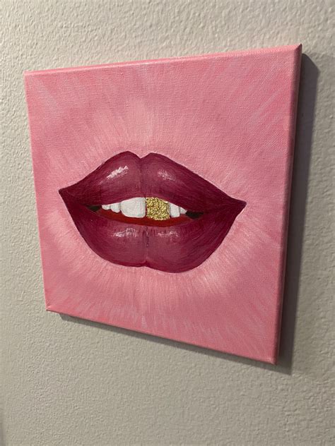 painting lips on canvas|painting lips with acrylic paint.